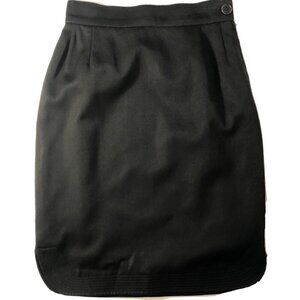 Vintage Genny Women’s Black Wool Mini Skirt Size S High Rise Embroidered Italy